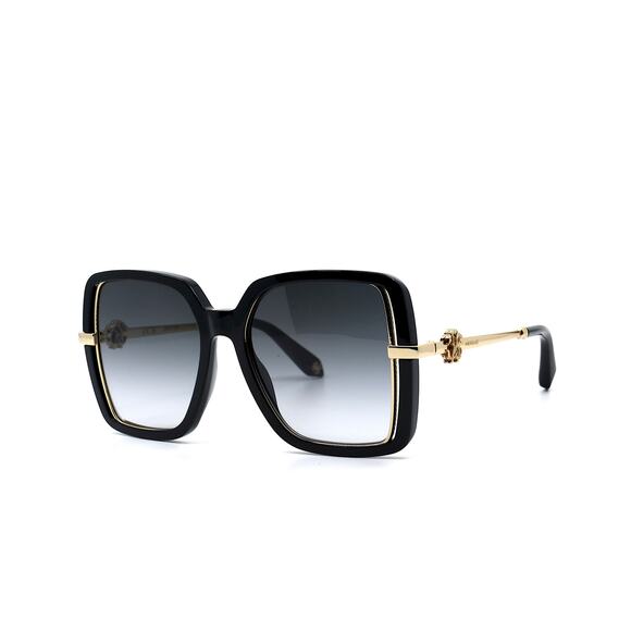 NEW ROBERTO CAVALLI SRC007 BLACK GOLD GREY LENS AUTHENTIC SUNGLASSES - Picture 2 of 10